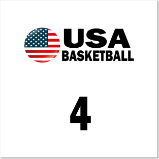 USA Basketball Number 4 T-shirt Design Posters and Art